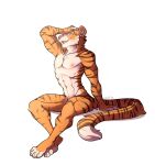  anthro caninelove felid flexing hi_res male mammal muscular muscular_male nude pantherine solo suggestive tiger 