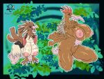  absurd_res anthro areola arms_under_breasts beak big_areola big_breasts black_eyes breasts claws deltavinny duo fearow feathers female genitals head_crest hi_res looking_at_viewer multicolored_body multicolored_feathers nintendo non-mammal_breasts pok&eacute;mon pok&eacute;mon_(species) pok&eacute;morph pussy simple_background smile spearow tail_feathers thick_thighs video_games 
