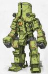  cherno_alpha double_deck full_body graphite_(medium) green_theme highres mecha mixed_media no_humans pacific_rim standing traditional_media 