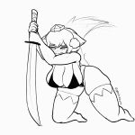  1:1 animal_humanoid animated big_breasts bodily_fluids breast_expansion breasts expansion female holding_object holding_sword holding_weapon huge_breasts humanoid hyper hyper_breasts lactating melee_weapon monochrome nipples short_playtime solo sword tail_motion tailwag weapon zedrin 