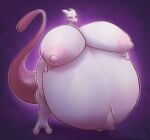  anthro areola belly big_belly big_breasts blue_eyes blush breasts cremekuma female hand_on_stomach huge_breasts hyper hyper_belly hyper_breasts hyper_pregnancy legendary_pok&eacute;mon looking_at_viewer mewtwo nintendo nipples nude pink_nipples pok&eacute;mon pok&eacute;mon_(species) pregnant smile solo video_games white_body 