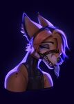  anthro bdsm black_nose bodily_fluids bondage bound canid canine clothing fox hair halti hauringu hi_res male mammal max-sutari shaded simple_background solo teeth tongue tongue_out zan 