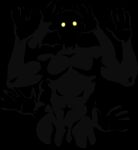  6_arms genitals glowing glowing_eyes hi_res humanoid humanoid_genitalia humanoid_penis male monster mr.brapion multi_arm multi_limb muscular muscular_male nude obscured_face penis solo unknown_species 