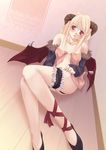  artist_request blonde_hair demon_girl garters horns long_hair ragnarok_online red_eyes solo succubus_(ragnarok_online) wings 