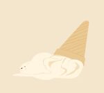  animal animal_focus artist_name bear chai_(drawingchisanne) commentary food food_focus ice_cream ice_cream_cone lying no_humans on_stomach original polar_bear signature simple_background soft_serve waffle_cone 