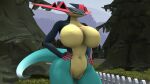  16:9 2021 3d_(artwork) anthro big_breasts black_body black_skin blue_body blue_skin breasts curvy_figure digital_media_(artwork) dnrud12 dragapult featureless_breasts female fence genitals grass hand_on_hip hi_res looking_aside navel nintendo nude plant pok&eacute;mon pok&eacute;mon_(species) pok&eacute;morph pose pussy solo source_filmmaker standing tree video_games voluptuous widescreen yellow_body yellow_eyes yellow_skin 