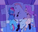  6:5 absurd_res bed blue_body bulk_biceps_(mlp) cutie_mark equid equine eyes_closed female feral fluttershy_(mlp) friendship_is_magic furniture hair hasbro hi_res hooves male mammal multicolored_hair multicolored_tail muscular muscular_male my_little_pony open_mouth pegasus pillow pink_hair pink_tail rainbow_dash_(mlp) rainbow_hair rainbow_tail raph13th signature sleeping wings yellow_body 