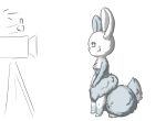  2022 3_toes 4_legs big_ears breasts camera countershade_tail countershading digital_drawing_(artwork) digital_media_(artwork) duo featureless_breasts feet female fluffy fluffy_chest fluffy_tail fur gesture lagomorph lagomorph_taur leporid looking_up mammal mammal_taur multi_leg multi_limb multicolored_body multicolored_fur nude photo photographer psychpsyo rabbit shaded simple_background taur thumbs_up toes tuft two_tone_body two_tone_fur white_background white_body white_feet white_fur 