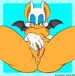  anthro anus argento bedroom_eyes big_breasts breasts chiropteran clothing female genitals gloves handwear hi_res mammal narrowed_eyes presenting presenting_anus presenting_pussy pussy rouge_the_bat rubbing_pussy seductive sega simple_background smile solo sonic_the_hedgehog_(series) spread_legs spreading wings zeer 