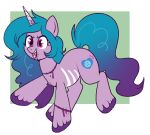  blue_hair blue_tail clothing costume equid equine eyelashes feral fur hair hasbro hooves horn izzy_moonbow_(mlp) lulubell makeup mammal mlp_g5 my_little_pony open_mouth purple_body purple_fur smile stitch_(disambiguation) stitch_(sewing) tuft undead unicorn unicorn_horn zombie 