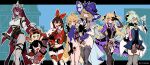  1boy 6+girls absurdres aether_(genshin_impact) ahoge amber_(genshin_impact) animal_ears artificial_vagina bar_censor baron_bunny_(genshin_impact) black_gloves black_legwear black_shorts blonde_hair blush bow bowtie brown_hair bulge censored chastity_cage closed_mouth commentary_request condom cum dark_penis dodoco_(genshin_impact) dress ejaculation elbow_gloves erection erection_under_clothes eyebrows_visible_through_hair eyepatch fischl_(genshin_impact) flower foreskin futa_with_male futanari genshin_impact gigantic_penis glasses gloves green_eyes green_hair habit hair_between_eyes hair_flower hair_ornament hat highres huge_penis klee_(genshin_impact) large_penis lisa_(genshin_impact) long_hair long_sleeves looking_at_viewer mirin_chikuwa multiple_girls multiple_penises no_testicles open_mouth pelvic_curtain penis penis_grab penis_size_difference phimosis precum red_eyes red_hair red_headwear rosaria_(genshin_impact) sex_toy short_sleeves shorts sucrose_(genshin_impact) teeth testicles thighhighs upper_teeth used_condom veins veiny_penis white_gloves wide_sleeves witch_hat yellow_eyes 