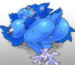  2022 4_toes anthro areola avian big_breasts biped bird_feet blue_body blue_breasts blue_butt blue_face blue_feathers blue_wings bodily_fluids breasts butt digital_media_(artwork) feathered_wings feathers feet female genital_fluids genitals glistening glistening_nipples huge_breasts kazuhiro kemono monotone_areola monotone_breasts monotone_butt monotone_eyes monotone_face monotone_feet monotone_genitals monotone_nipples monotone_pussy monotone_wings nipples no_pupils non-mammal_breasts non-mammal_pussy open_mouth purple_areola purple_feet purple_nipples purple_pussy pussy pussy_juice red_eyes red_tongue saliva scut_tail short_tail solo sweat sweaty_breasts sweaty_butt sweaty_face toes tongue wings 