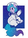  armor blue_tail equid equine eyelashes female feral hasbro headgear helmet horn izzy_moonbow_(mlp) lulubell mammal mlp_g5 my_little_pony open_mouth open_smile purple_body smile solo space space_helmet spacesuit unicorn 