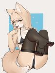  2022 5_fingers 5_toes alternate_version_at_source anthro bedroom_eyes bikini black_nose blush breasts butt camel_toe canid canine claws clothed clothing dipstick_tail fangs feet female fingers fox fur hair half-closed_eyes hi_res humanoid_feet kemono korfiorano legwear looking_at_viewer mammal markings multicolored_body multicolored_fur multicolored_tail narrowed_eyes open_mouth pawpads seductive solo stockings swimwear tail_markings tan_body tan_fur tan_hair teeth toe_claws toes tongue tongue_out translucent translucent_clothing two_tone_body two_tone_fur white_body white_fur 