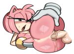  amy_rose anthro balls blush bodily_fluids clothing duo eulipotyphlan female fiinel genital_fluids genitals gloves green_eyes hair handwear hedgehog looking_pleasured male male/female mammal nude penetration penis pink_body pussy pussy_juice sega sex simple_background sonic_the_hedgehog_(series) vaginal vaginal_penetration video_games 