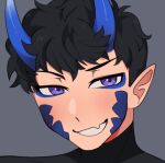  blue horn humanoid icon male oniiyanna purple_eyes solo 