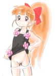  akazutsumi_momoko black_dress dress dress_lift groin hyper_blossom long_hair panties panty_pull ponytail powerpuff_girls_z pussy red_hair solo sonnano_ari standing underwear very_long_hair white_panties 