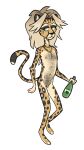  alcohol alcoholic_drink andromorph anthro auggie_(fleetwoodbrak) beverage body_hair bottle cheetah chest_hair felid feline fleetwoodbrak fur genitals hair half-closed_eyes hi_res humanoid_genitalia humanoid_pussy intersex jewelry king_cheetah long_hair mammal narrowed_eyes necklace necklace_only nude pubes pussy simple_background solo spots spotted_body spotted_fur t-dick white_background yellow_body yellow_fur 