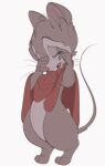  2022 anthro brown_body brown_fur dated digital_media_(artwork) don_bluth featureless_crotch fur head_tuft hi_res mammal mouse mrs._brisby murid murine open_mouth rodent signature simple_background solo the_secret_of_nimh tohupo tuft whiskers white_background 