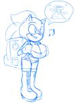  anthro backpack big_breasts boots bottomwear breast_squish breasts cleavage clothed clothing crossgender cutoffs denim denim_clothing eulipotyphlan female footwear gloves handwear hedgehog hi_res hiking hiking_boots huge_breasts legwear mammal missphase mountain mtf_crossgender musical_note panty_line sega shorts sketch skimpy solo sonic_the_hedgehog sonic_the_hedgehog_(series) squish thigh_boots thigh_highs 