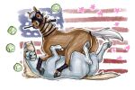 dirtyfox911911 duo equid equine female female/female feral hi_res jojo&#039;s_bizarre_adventure looking_at_viewer lying mammal mane mask on_back on_top riding_crop slowdancer_(jjba) stars_and_stripes united_states_of_america valkyrie_(jjba) whip 