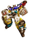  autobot clenched_hands highres looking_up makoto_ono mecha no_humans omega_prime science_fiction solo transformers transformers_car_robots wheel white_background yellow_eyes 