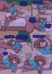  2021 anthro bed biped comic detailed_background dialogue diaper english_text eyes_closed female fur furniture gem_(babystar) hair hi_res lying open_mouth sleeping solo speech_bubble text toddlergirl 