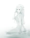  1girl absurdres android bathing elf highres ishiyumi joints long_hair model_high_(ishiyumi) original pointy_ears robot_joints smile tiara veil 