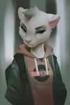  anthro backpack clothed clothing felid female fully_clothed hoodie lion looking_at_viewer mammal miles_df pantherine solo topwear 