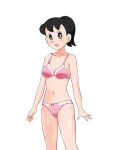  1girl black_hair bra breasts doraemon medium_breasts minamoto_shizuka panties ponytail underwear 