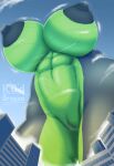  abs aircraft airplane anthro areola athletic athletic_female big_areola big_breasts big_nipples black_body black_nipples breasts building city cloud dragon female genitals giga green_body green_breasts green_scales hi_res kaya_(knockedoutdragon) knockedoutdragon low-angle_view macro nipples puffy_areola puffy_nipples pussy scales scalie sky solo thick_thighs western_dragon 