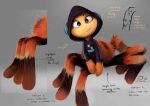  arachnid arthropod clothing dreamworks english_text floriane_marchix fur headphones hoodie ms._tarantula_(the_bad_guys) mygalomorph official_art orange_body orange_fur simple_background solo spider tarantula text the_bad_guys topwear 