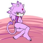  anthro anus blaze_the_cat bottomless breasts butt clothed clothing domestic_cat felid feline felis female forehead_gem fours_(artist) genitals hi_res looking_at_viewer mammal nipples pussy sega solo sonic_the_hedgehog_(series) yellow_eyes 