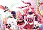  +_+ 5girls :d animal_ears bangs bare_shoulders birthday_cake blue_eyes blue_shirt blue_skirt bow bronya_zaychik bronya_zaychik_(valkyrie_chariot) brown_legwear cake cape chibi closed_eyes closed_mouth dress drill_hair food fox_ears full_body gift grey_eyes grey_hair hair_bow happy_birthday holding holding_knife homu_(honkai_impact) honkai_(series) honkai_impact_3rd jacket japanese_clothes kiana_kaslana kiana_kaslana_(valkyrie_ranger) knife long_hair long_sleeves looking_at_viewer miko multiple_girls nun open_mouth pink_hair pink_skirt ponytail purple_eyes purple_hair raiden_mei raiden_mei_(valkyrie_bladestrike) red_dress shirt skirt smile theresa_apocalypse theresa_apocalypse_(valkyrie_pledge) thighhighs ttnap twin_drills white_hair white_jacket white_legwear white_sleeves yae_sakura yae_sakura_(gyakushinn_miko) 