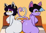  animated anthro ass_to_ass big_butt blackmore butt catti_(deltarune) catty_(undertale) collaborative collaborative_hot_dogging collaborative_sex deltarune domestic_cat felid feline felis female genitals group group_sex hot_dogging kris_(deltarune) male male/female mammal penis sex threesome undertale undertale_(series) video_games 