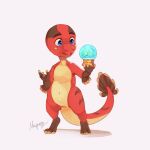  2022 absurd_res anthro blue_eyes chibi claws cute_expression digital_media_(artwork) dinosaur dromaeosaurid feathers hi_res male open_mouth red_body reptile scalie simple_background smile snow_globe solo tail_feathers theropod toony wanderertamplior white_background 