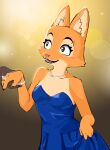  absurd_res anthro canid canine clothed clothing diane_foxington dreamworks dress female fox green_eyes hi_res jewelry mammal necklace ring the_bad_guys 