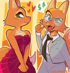  &lt;3 anthro canid canine clothed clothing diane_foxington dreamworks dress eyewear female fox glasses hi_res icedaffinity mammal suit the_bad_guys 