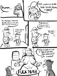  2022 anthro barely_visible_genitalia barely_visible_pussy black_and_white boo-boo_bear bow_tie bow_tie_only breasts cindy_bear clothing comic dialogue english_text female genitals group hanna-barbera hat headgear headwear hi_res jellystone_(hbo_max) male mammal monochrome mostly_nude nipples pussy samoyena scarf scarf_only sketch text trio ursid yogi_bear yogi_bear_(character) 