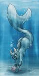  anthro butt digital_media_(artwork) female gimmick_(tekandprieda) hi_res kobold marine merfolk mermaidification nude reptile scalie smile solo split_form swimming tekandprieda_(artist) 