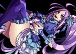  black boots cure_beat dress kurokawa_ellen lolita_fashion long_hair ninomae ponytail precure purple_hair suite_precure thighhighs yellow_eyes 