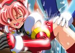  angelic_layer artist_request blush cum elbow_gloves gloves hikaru_(angelic_layer) leotard pink_hair red_eyes red_leotard sex short_hair solo_focus tears thighhighs vaginal 