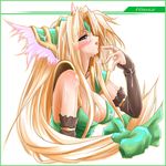  blonde_hair breasts cum elbow_gloves gizensha gloves jpeg_artifacts long_hair medium_breasts riesz seiken_densetsu seiken_densetsu_3 solo 