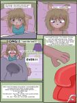  2011 3:4 anthro babystar bed biped blush bodily_fluids comic detailed_background dialogue english_text female fur furniture gem_(babystar) genital_fluids hair hi_res lying mammal rodent sciurid solo text urine 