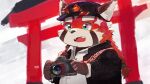  2022 ailurid anthro biped black_nose camera clothing hat headgear headwear hi_res humanoid_hands kemono lifewonders mammal red_body red_panda shirt slightly_chubby solo tokyo_afterschool_summoners tongmung24 topwear video_games white_body zhurong_(tas) 