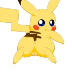  anus blue_eyes blush female feral genitals hi_res holeymole looking_back nintendo pikachu pok&eacute;mon pok&eacute;mon_(species) pussy raised_tail simple_background solo video_games white_background 