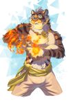  absurd_res anthro felid fire gyee hi_res leo-artis lin_hu male mammal nekojishi pantherine solo studio_klondike tiger video_games visual_novel 