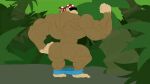  2021 animated ape bandanna_scarf biceps bottomwear bottomwear_down butt clothed clothing donkey_kong_(series) eyewear flexing_bicep flexing_butt funky_kong gorilla haplorhine male mammal muscular muscular_male nintendo pants pants_down partially_clothed primate rear_view solo sunglasses unknowngellwolf video_games 