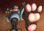  anthro dominant dominant_male feet foot_fetish foot_focus foot_play fur insole issack_wink low-angle_view lucario macro male nintendo painting_(artwork) pawpads paws pok&eacute;mon pok&eacute;mon_(species) smug solo stomping stomping_pov traditional_media_(artwork) video_games 