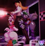  3d_(artwork) absurd_res accessory animatronic avian big_butt bird blender_(software) blonde_hair bugafterdark butt butt_grab butt_worship canid canine canis chicken digital_media_(artwork) feathers female five_nights_at_freddy&#039;s five_nights_at_freddy&#039;s:_security_breach galliform gallus_(genus) glamrock_chica_(fnaf) group hair hair_accessory hand_on_butt hi_res huge_butt human humanoid machine mammal phasianid robot roxanne_wolf_(fnaf) scottgames signature tail_feathers trio vanessa_(fnaf) video_games wolf worship 